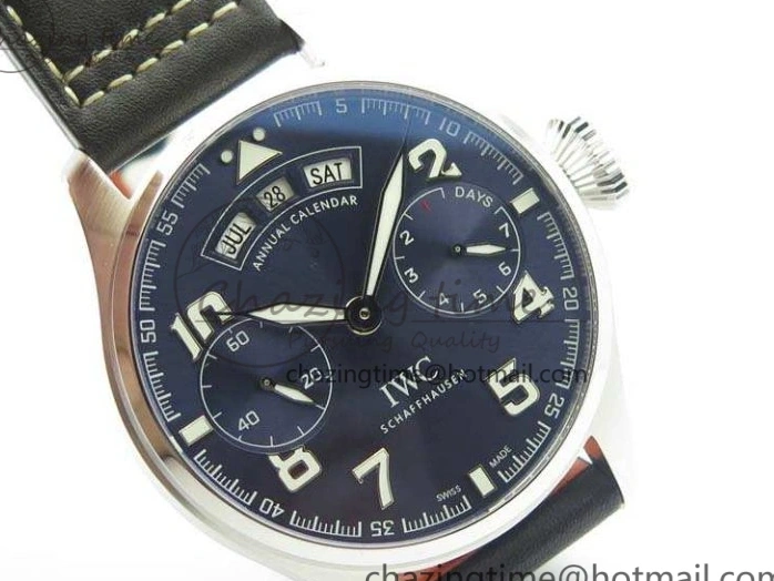 MIROTIME 0415 Versatile Big Pilot Real PR IW502703 SS YLF 1:1 Best Edition Blue Dial On Calfskin Strap A 7226